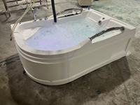 Jacuzzi rectangulaire autoportant pour 3 personnes, spa d'hydrothérapie avec bain à remous Balboa, baignoire à remous en acrylique pour salle de bain