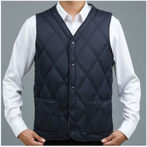 2025 nouveau <span class=keywords><strong>gilet</strong></span> en coton pour hommes avec <span class=keywords><strong>velours</strong></span> épaissi grande taille débardeur chaud pour papa pour les personnes d'âge moyen et âgées - Product Image 4