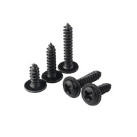 Vis autotaraudeuses Phillips PWA à tête cylindrique, vis à tête ronde en oxyde noir M1.2-M5 pour l'assemblage de ventilateurs et de climatiseurs