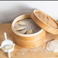 6 Cuiseurs Vapeur en Bambou pour Cuisine, Poêles à Couscous 32 cm, Machine à Riz et Petits Pains, pour Brioches Momo, Housse 12 Pouces
