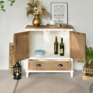 HOME Accent Living Room Furniture Cabinet Doors Storage Farmhouse Style Antique Wooden 2-Drawer Home Bar Entry Dining - Product Image 2
