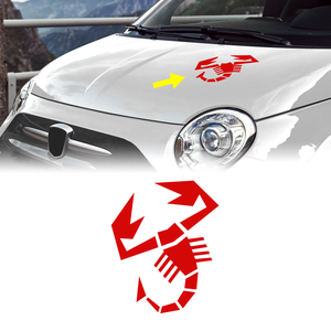 Abarth scorpione Pre-distanziato 24 cm adesivo rosso Anti-graffio pellicola cromata emblema per corpo auto mimetico Logo lettera finestra - Product Image 1
