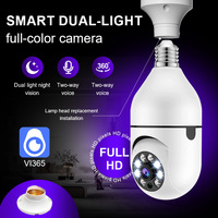 Caméra de sécurité domestique Wifi A6 à vision nocturne, panoramique à 360 degrés, intelligente, HD, détection de mouvement, caméra en forme d'ampoule