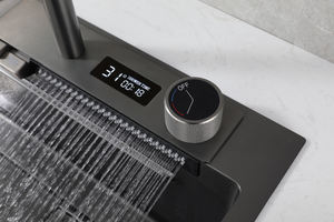 Robinet de <span class=keywords><strong>cuisine</strong></span> extractible Mouhoti, touches de piano, 3 options de pulvérisation avec robinets en cascade et affichage numérique, style à montage supérieur - Product Image 4