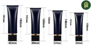 Tube de crème BB/<span class=keywords><strong>CC</strong></span> noire mate de luxe |   Emballage en plastique souple PP+PE personnalisé pour masque facial cosmétique de soin de la peau, écran solaire 100 ml - Product Image 3