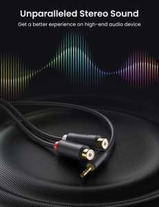 Câble audio stéréo UGREEN 3,5 mm mâle vers 2 RCA femelle, adaptateur en Y plaqué or, rouge et blanc, pour casque - Product Image 3