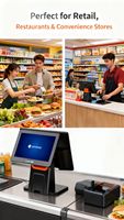 Système de caisse enregistreuse tactile tout-en-un LIVERDOL avec écran client pour la vente au détail et la restauration