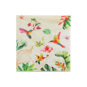 Cross-border creative <b>colorful</b> forest party printed napkins, new bird forest party <b>tissues</b>, disposable napkins - Product Image 5