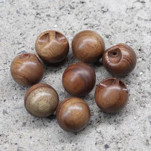 10/12mm Black Brown Natural Wood Wood Round Bead Button Single Hole Spherical Sewing Accessory For Custom Dress