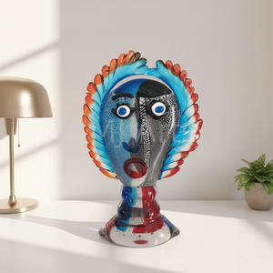 Deco Fighome, escultura de cristal de arte popular europeo moderno, jarrón con tema de <span class=keywords><strong>Picasso</strong></span> único, inspirado en el ángel de Murano, Hbowlsade, sólido soplado - Product Image 2