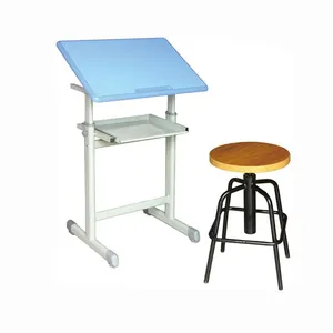 Hot Sale Comfortable University School Furniture Draft Table Drawing Desk And Chair