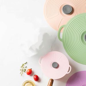 Couvre-aliments extensibles réutilisables en silicone antibactérien et écologique, universels pour bols, casseroles et poêles, étanches, compatibles four - Product Image 3