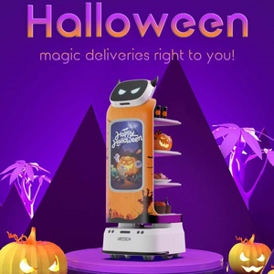 High Load Bearing 40kg Advertising Delivery Robot com expressões dinâmicas 270 ° Open Tray Life for Catering Services Industry - Product Image 2