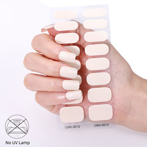 Desenvolvimento Não Precisa de UV Lâmpada Forte Prego Dica Adesivo Adesivo Branco Romance Estilo Francês Semi-transparente Gel Nail Strips - Product Image 5