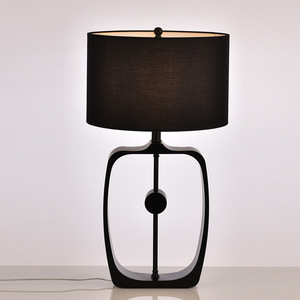 Modern Metal <b>Table</b> <b>Lamp</b> Drum Fabric <b>Shade</b> E26 LED Light Source Switch Control AC 110V Middle Size Eco-Friendly Wi-Fi 2-Year - Product Image 5