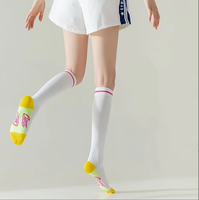 Chaussettes de compression mi-mollet en coton tricoté unisexe pour femmes, idéales pour le fitness professionnel, la course à pied et le saut à la corde