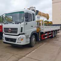 Caminhão Guindaste Dongfeng 6x4 12 Toneladas com Lança Reta de 5 Seções Chengli e Caixa de Carga de 8,5m - Fornecimento da China