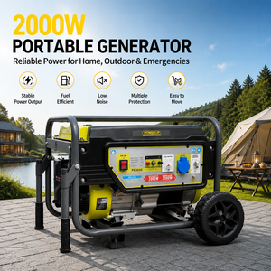 Générateur à essence 2KW / Arrêt automatique en cas de faible niveau d'huile / Kit de roues / Portable / Urgence domestique et industrielle - Product Image 1