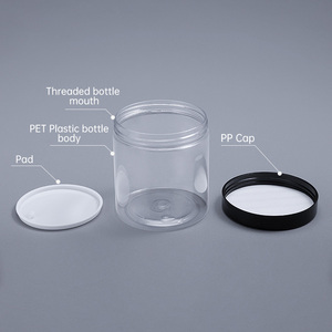 Tarro grande de boca ancha, tamaño del cuello, 89mm, latas cosméticas de plástico para mascotas, 600ml - Product Image 4