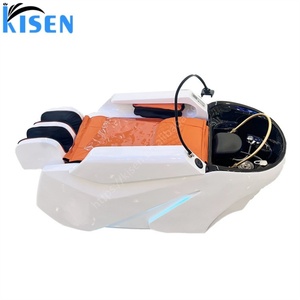 Kisen Luxury Modern New Fashion Salon Furniture Shampoo Chair <b>Bed</b> With Massage Function Head Spa Washing Chair in Stock - Product Image 4