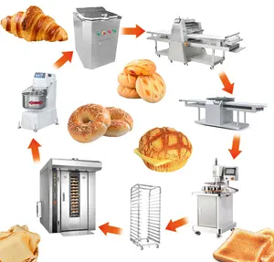 Commercial Complete Electric Gas Automatic Bread Baking Oven Bakery Line Equipment Full Set Baking Equipment
