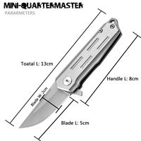 Couteau pliant en acier D2 Randonnée Chasse Vente en gros Mini Ultra-affûté Portable Couteau à fruits et de camping pour les amateurs d'EDC en plein air