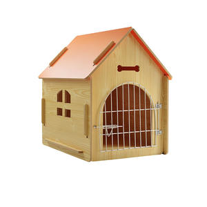 Niche d'intérieur en bois massif pour chiens, niche pour chiens et chats, avec porte en fer, levage des pieds, pratique, pour animaux domestiques - Product Image 3