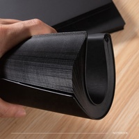 Carnet en cuir PU noir format A5 A6 avec pages noires