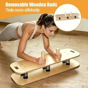 Tabla de equilibrio de madera con resortes para entrenamiento del core, yoga, ejercicio físico en casa, tabla inclinada portátil - Product Image 2