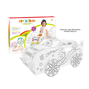 Auto da <span class=keywords><strong>Corsa</strong></span> in Cartone per Bambini, Casa Gioco in Cartone da Colorare con Certificazione EN71 - Product Image 1
