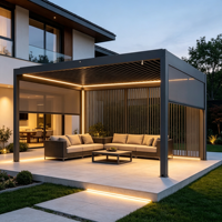 Pergola motorisée en aluminium blanc résistante aux intempéries, conçue pour la charge des neiges, pour jardin extérieur