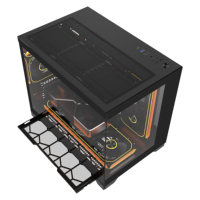 M-Atx Cpu Cabinet Cool Atx Mid Tower Desktop Tempered Glass Pc Cooling Gamer Computer Towers Gaming Pc Cases