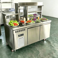 Comptoir de bar, Table à thé aux perles, Réfrigérateur sous comptoir, Armoire réfrigérée, Évier, Congélateur, Étagère, Refroidisseur, Robinet, Équipement double