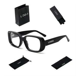 Lunettes LMA rectangulaires bloquant la lumière bleue 2024 New Retro Designer Custom Logo Square Lunettes de vue en acétate Montures optiques Lunettes