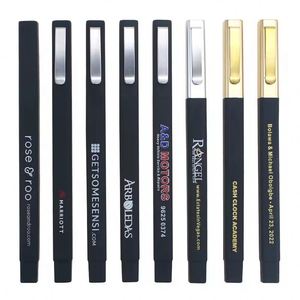 Instant-Delivery Square Ballpoint <b>Pen</b> Gold-Embossed Logo, Rubberized Grip, and Full Personalization - Product Image 2