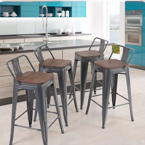 Tabourets de <span class=keywords><strong>bar</strong></span> modernes en métal pour usage commercial - Chaises de cuisine, de salon et d'extérieur à hauteur réglable en promotion - Product Image 4