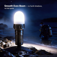 PROZHAOZHU DL-XS02 Lampe de Plongée Professionnelle Stroboscopique IP68 200M Rechargeable 3000LM LED Blanche pour Compagnon de Plongée Sous-Marine