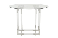 Table à manger moderne en acrylique faite à la main, de haute qualité, écologique, imperméable, avec plateau en verre trempé, pour hôtel, appartement