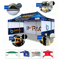 Tente portable en aluminium imperméable et coupe-vent sur mesure 10x10ft 10x15ft 10x20ft pour la promotion publicitaire des marques d'usine (vente en gros)