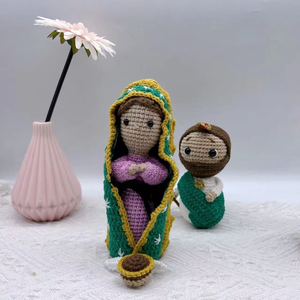 Ensemble de Noël au crochet Saint Joseph Vierge Marie Amigurumi fait main Ornements de Noël chrétiens Figurine Sainte Famille Cadeau pour les croyants - Product Image 2