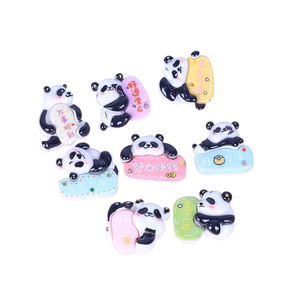 Lindo Llavero con Diseño de Panda con <span class=keywords><strong>la</strong></span> Frase 'Buena <span class=keywords><strong>Suerte</strong></span>, Trabaja Duro para Ganar Dinero', Materiales para Joyería de Resina y Manualidades - Product Image 1