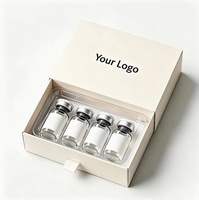 Boîte d'emballage holographique vide personnalisée avec étiquette pour flacons de 2 ml, 3 ml, 10 ml et plateau en plastique pour 2 flacons (1 paquet)