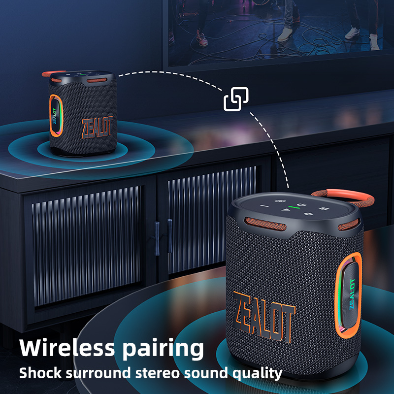Portable 25W Wireless Speaker Zealot S122 RGB Lights USB Communication Battery Powered TWS Feature Indoor Outdoor Use · image 6