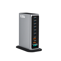 Chargeur GaN 720W QC PD 140W 100W de haute qualité 6C2A, station de charge portable multiport Type C pour tous les ordinateurs portables Apple Android