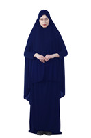 Ensemble de 2 pièces pour femmes, vêtements islamiques du Ramadan, tenue musulmane avec hijab, haut et robe, kaftan, robes de prière de Dubaï avec hijab YMY125