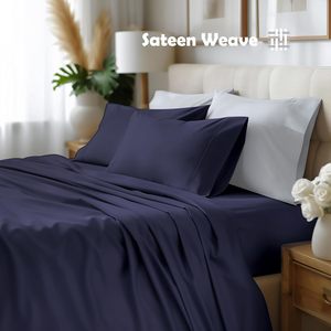 Nhà Sản Xuất Khách Sạn Sang Trọng Chất Lượng Cao <span class=keywords><strong>1000</strong></span> Chủ Đề Đếm 100% Ai Cập Bông Tấm Giường Vua Kích Thước Hải Quân 4Pcs Tấm Thiết Lập - Product Image 2