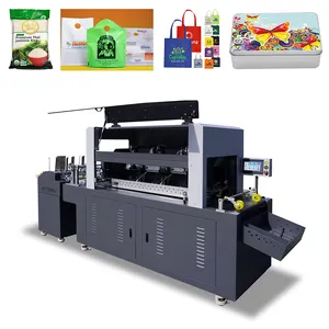 FocusInc Printer UV jalur tunggal, lebar satu kartu 600mm dengan CMYK W mesin cetak pernis