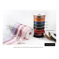 Pita Polyester Warna Solid Ramah Lingkungan 1CM 100Y Sentuhan Lembut Siap Pakai untuk Dekorasi Kemasan Bunga