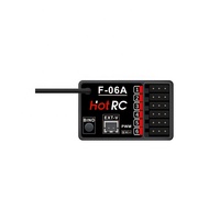 Sistema de Radio HOTRC DS-650 de 6 Canales y 2.4G, Transmisor con Receptor F-06A, Control Remoto con Pantalla a Color, Actualización de Plástico para Barco RC