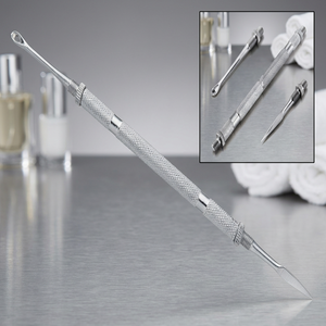 ASAP – Ensemble réutilisable double-embout écologique en acier inoxydable pour repousser les cuticules et cuillère à ongles, pour manucure et traitement de l'acné - Product Image 3